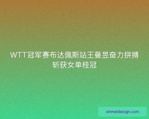 WTT冠军赛布达佩斯站王曼昱奋力拼搏斩获女单桂冠